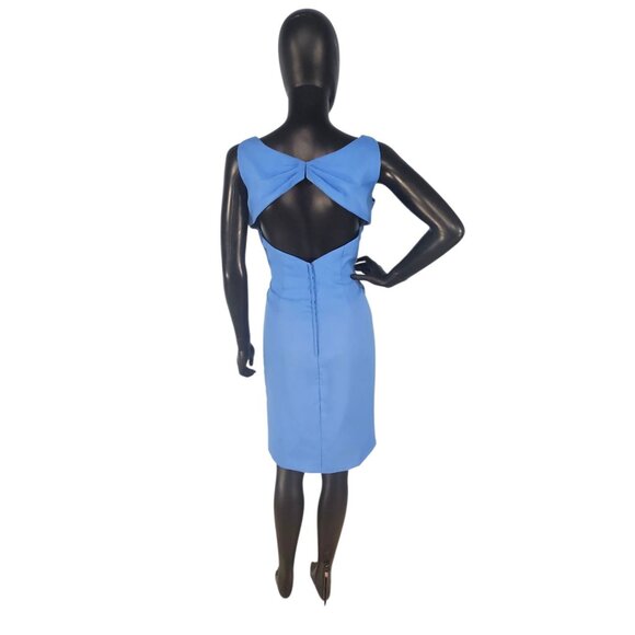 NWOT Cornflower Chiffon V-Neck Cocktail Dress/Party Dress - Da Vinci - Picture 4 of 5